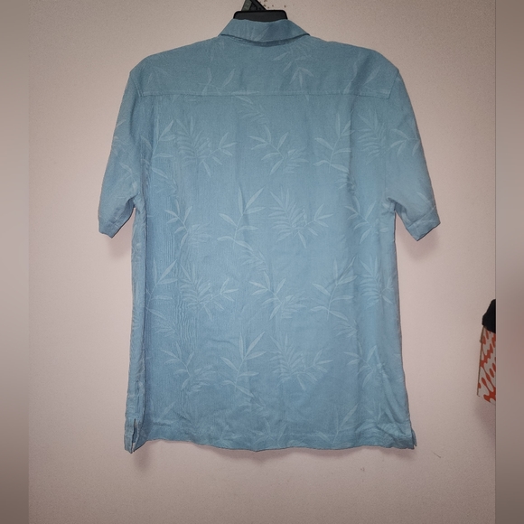 Tommy Bahama Blue Silk  Button Down Shirt L - Picture 7 of 13
